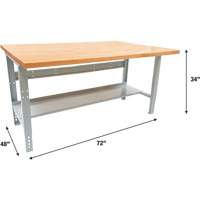 Industrial Modular Workbench, 1000 lbs. Cap., 72" W x 48" D Cantin et fils