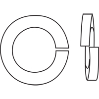 Split Lock Washer, 1/2", Yellow Zinc Cantin et fils