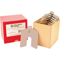 Slotted Shim Assortments, 2" L x 0.001"- 0.075" Thickness, 2" W, Stainless Steel Cantin et fils