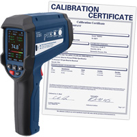 Thermom&egrave;tre infrarouge professionnel avec thermocouple de type K int&eacute;gr&eacute; et certificat d'&eacute;talonnage, -58 - 3362°F (-50 - 1850°C), 55:1, &eacute;missivit&eacute; Ajustable Cantin et fils