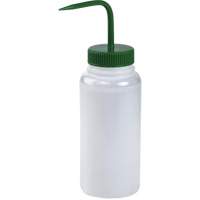 Wide-Mouth Polyethylene Wash Bottle with Green Polypropylene Cap Cantin et fils