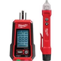 Voltage Detector with LED & GFCI Receptacle Tester Kit, 50 V - 1000 V, Display & Sound Alert Cantin et fils