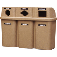 Contenants de recyclage Bullseye, Bord de rue, Plastique, 3 x 22 gal. US Cantin et fils