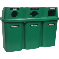 Contenants de recyclage Bullseye, Bord de rue, Plastique, 3 x 22 gal. US Cantin et fils