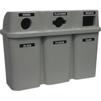 Contenants de recyclage Bullseye, Bord de rue, Plastique, 3 x 22 gal. US Cantin et fils