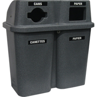 Contenants de recyclage Bullseye, Bord de rue, Plastique, 2 x 22 gal. US Cantin et fils