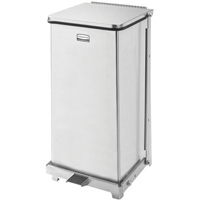 Corbeille &agrave; p&eacute;dale carr&eacute;e avec doublure Defenders, Acier inoxydable, Capacit&eacute; 6,5 gal. US Cantin et fils
