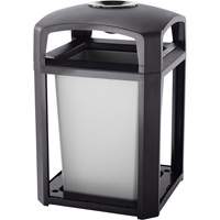 Cendrier et corbeille pour d&eacute;chets de s&eacute;rie Landmark, Plastique, Capacit&eacute; 35 gal. US, Hauteur 40" Cantin et fils