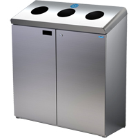 Station de recyclage au sol, Vrac, Acier inoxydable, 42 gal. Cantin et fils