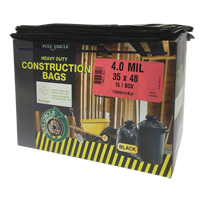 Sacs pour d&eacute;chets pour entrepreneurs, Fort, 35" la x 48" lo, 4 mils, Noir, Capacit&eacute; 166,55 L (44 gal.) Cantin et fils