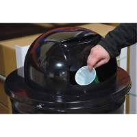 Couvercle pour baril &agrave; d&eacute;chets, Couvercle bomb&eacute;, M&eacute;tal, Convient aux contenants 23-1/2" dia. Cantin et fils