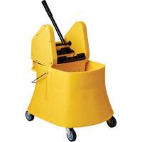 Ensemble de seau pour vadrouille et essoreuse Champ, Pression vers le bas, 7,5 gal. US (30 pintes), Jaune Cantin et fils