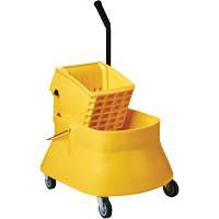 Ensemble de seau pour vadrouille et essoreuse Champ, Pression lat&eacute;rale, 7,5 gal. US (30 pintes), Jaune Cantin et fils