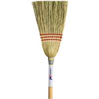 Balai de vestibule en paille, Trois cordes, Manche Bois Cantin et fils