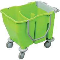 Seau double pour vadrouille avec essoreuse, Capacit&eacute; de 3,75 gal. US (60 pintes), Vert Cantin et fils