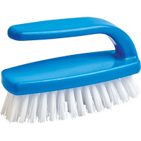Brosse pour le nettoyage des ongles, 4" l, Soies Synth&eacute;tique, Bleu/Blanc Cantin et fils
