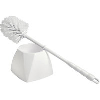 Brosse &agrave; cuvettes avec coupelle, 15-1/2" l, Soies Polypropyl&egrave;ne, Blanc Cantin et fils