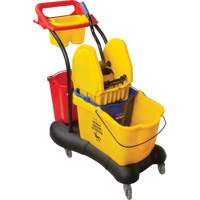 Chariot &agrave; vadrouille multifonction, Pression vers le bas, 9,5 gal. US (38 pintes), Jaune Cantin et fils