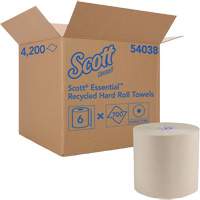 Essuie-mains bruns en fibres recycl&eacute;es &agrave; 100 % &agrave; enroulement serr&eacute; Essential, 1 pli, Standard, 700' lo Cantin et fils