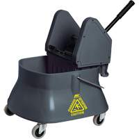 Seau pour vadrouille et essoreuse Champ, Pression vers le bas, 6,5 gal. US (26 pintes)/7,5 gal. US (30 pintes), Gris Cantin et fils