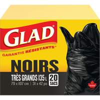 135L Garbage Bags, Regular, 31" W x 42" L, Black Cantin et fils