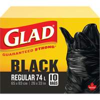 74L Garbage Bags, Regular, 26" W x 33" L, Black Cantin et fils