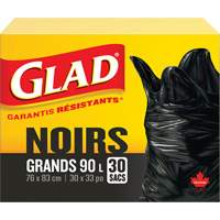 90L Garbage Bags, Regular, 30" W x 33" L, Black Cantin et fils