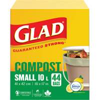 Petits sacs de compostage, R&eacute;gulier, 17" lo x 16" la, Brun, Capacit&eacute; de 10 L (3 gal.) Cantin et fils