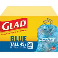 45L Recycling Bags, Regular, 24" W x 28" L, Blue Cantin et fils