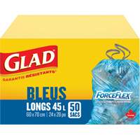 45L Recycling Bags, Regular, 24" W x 28" L, Blue Cantin et fils