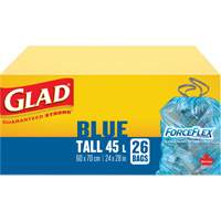 45L Recycling Bags, Regular, 24" W x 28" L, Blue Cantin et fils