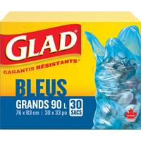 45L Recycling Bags, Regular, 30" W x 33" L, Blue Cantin et fils
