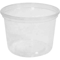 MicroGourmet 16 oz. Clear Deli Container without Lid, Plastic, Round Cantin et fils