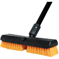 Brosse de nettoyage avec manche, 10" l, Soies Polypropyl&egrave;ne, Noir/Rouge Cantin et fils
