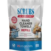 Hand Cleaner Towels Refill Pack, 72 Wipes, 10" x 12" Cantin et fils