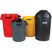 Half-Round Garbage Bin with Lid, Polyethylene, 21 US gal. Cantin et fils