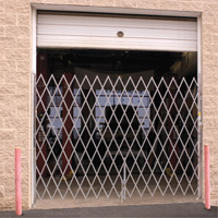 Galvanized Folding Security Gates, Fixed Single Folding, 9' L x 7' 6" H Expanded Cantin et fils