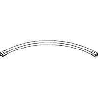 90° Curved Curtain Partition Track with Splicers, 3' L Cantin et fils
