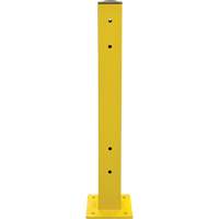 Double Guard Rail Post, Steel, 5" L x 44" H, Safety Yellow Cantin et fils