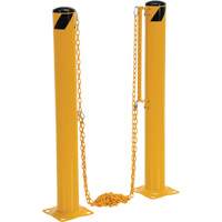 Syst&egrave;me de bornes de protection et chaînes pour quai, Acier, 42" h x 6-5/8" la, Jaune Cantin et fils