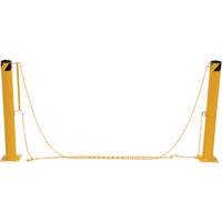 Syst&egrave;me de bornes de protection et chaînes pour quai, Acier, 42" h x 6-5/8" la, Jaune Cantin et fils
