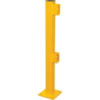 End Post for Light-Duty Guard Rails, Steel, 42" H, Safety Yellow Cantin et fils
