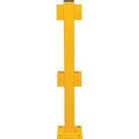 In-Line Post for Light-Duty Guard Rails, Steel, 42" H, Safety Yellow Cantin et fils