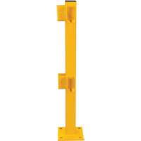 Corner Post for Light-Duty Guard Rails, Steel, 42" H, Safety Yellow Cantin et fils