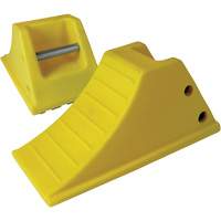 40 Ton Large Equipment Wheel Chock with Grip Pads, Urethane, Yellow Cantin et fils