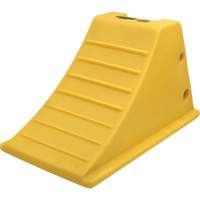 75 Ton Large Equipment Wheel Chock with Aluminum Cleats, Urethane, Yellow Cantin et fils