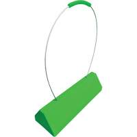 Cale de roue pour avion Checkers Safety SafeRay avec poign&eacute;e &agrave; c&acirc;ble ergonomique, Ur&eacute;thane, Vert fluorescent, 24" la x 8" p x 6" h Cantin et fils