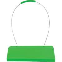 Cale de roue pour avion Checkers Safety SafeRay avec poign&eacute;e &agrave; c&acirc;ble ergonomique, Ur&eacute;thane, Vert fluorescent, 24" la x 8" p x 6" h Cantin et fils