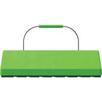 Cale de roue pour avion Checkers Safety SafeRay avec poign&eacute;e &agrave; c&acirc;ble & patin en caoutchouc, Ur&eacute;thane, Vert fluorescent, 24" la x 8" p x 6" h Cantin et fils