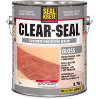 Seal-Krete&reg; Protective Sealer, 3.78 L, Water-Based, Gloss, Clear Cantin et fils